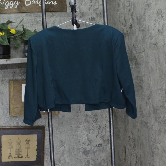 NWT Ny Collection Womens Plus Size 3/4 Sleeve Jacket and Dress Mallard Green 16W - Picture 8 of 10